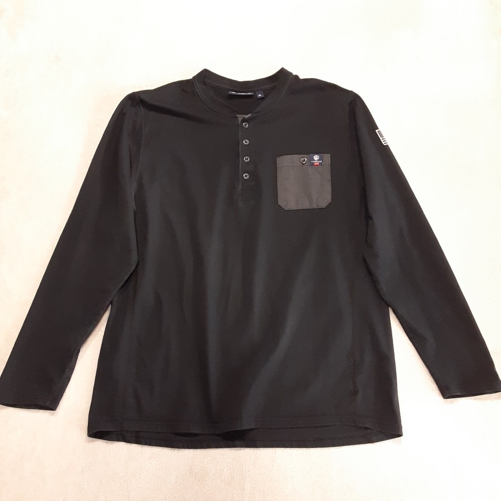 Tyndale Mens Versa FR Henley Shirt XL Black J06MT Workwear